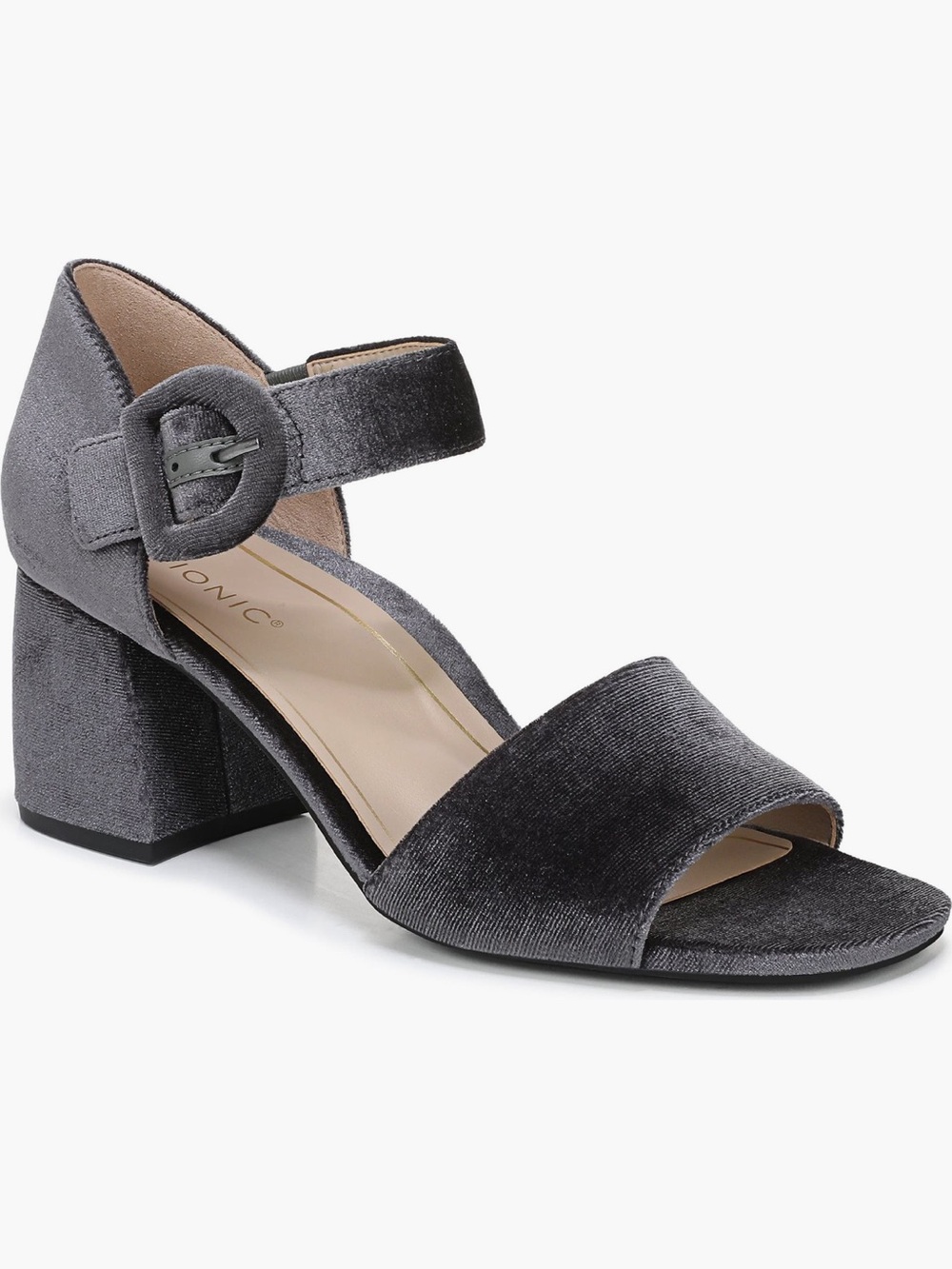 NEW Vionic Chardonnay Block Heel Sandal in Slate Grey